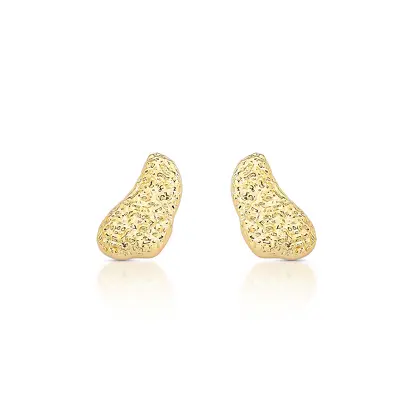 Brinco Texturizado Orgânico Banhado a Ouro 18K - Imagem 2