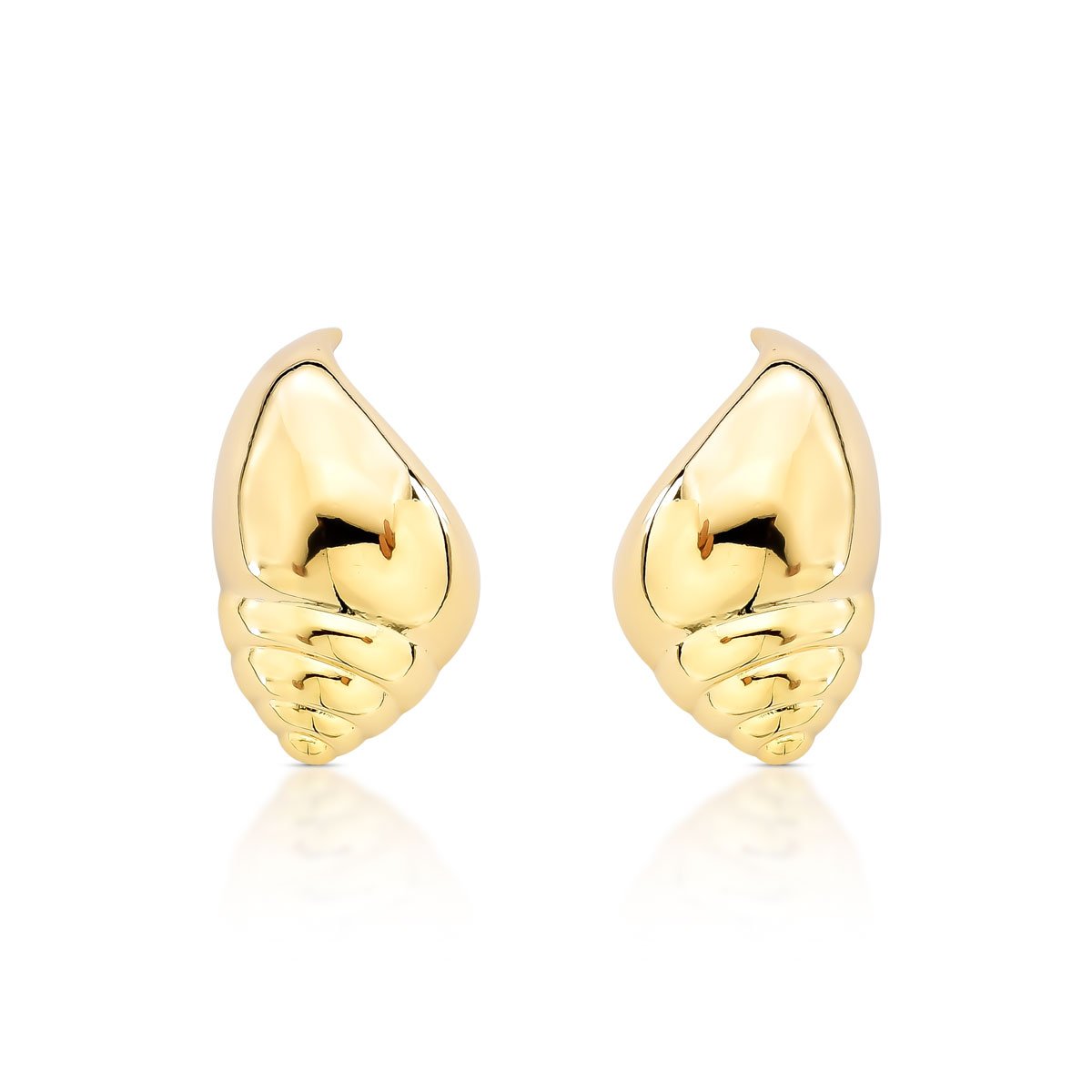 Brinco Concha Dourada Banhado a Ouro 18K - Imagem 2