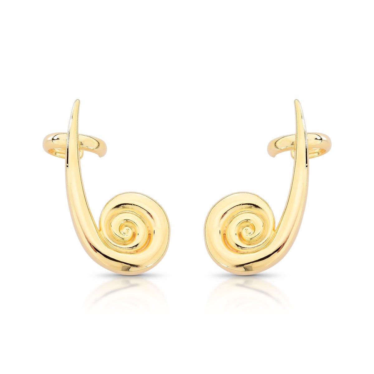 Brinco Ear Cuff Dourado Banhado a Ouro 18K - Imagem 2