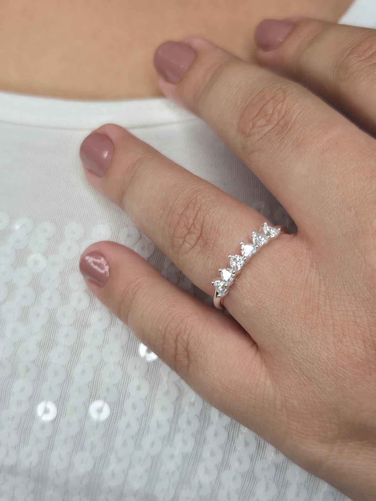 Meia Aliança Moissanite com Certificado - Imagem 2